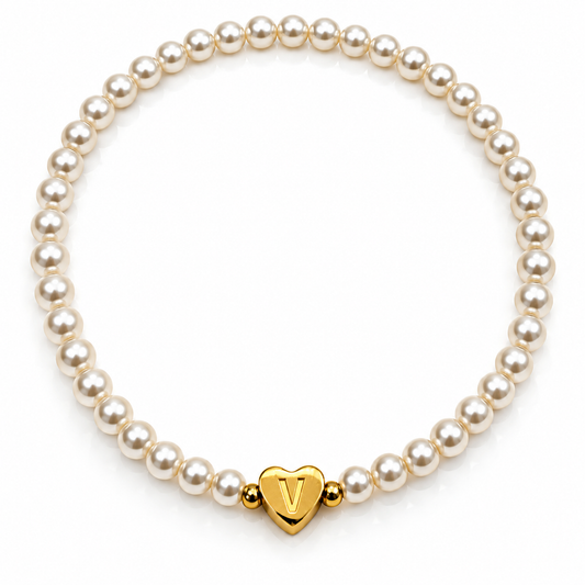 Armkette PRATYAHARA - GRAVIERTES INITIAL PERLENARMBAND